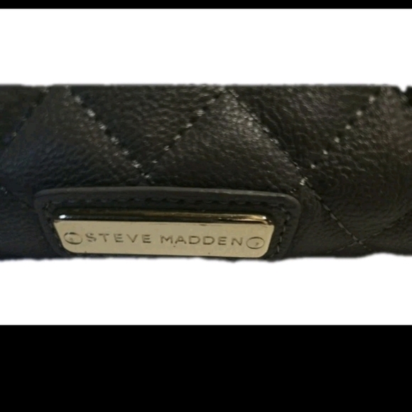 Steve Madden Gray Large Shoulder Tote  Purse With Coin Bag Leather  Gold Chain - Picture 3 of 11